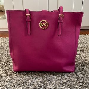 Michael Kors Hot Pink Leather Tote